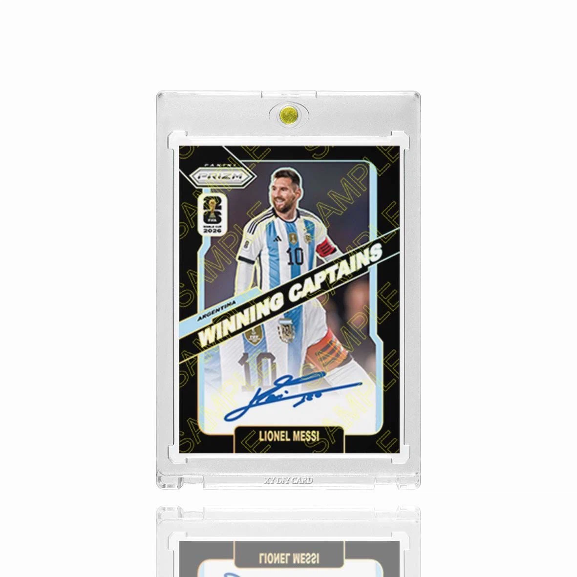 Lionel Messi Facsimile Signature Football Card Fan Made, With Magnetic Protective Card Case